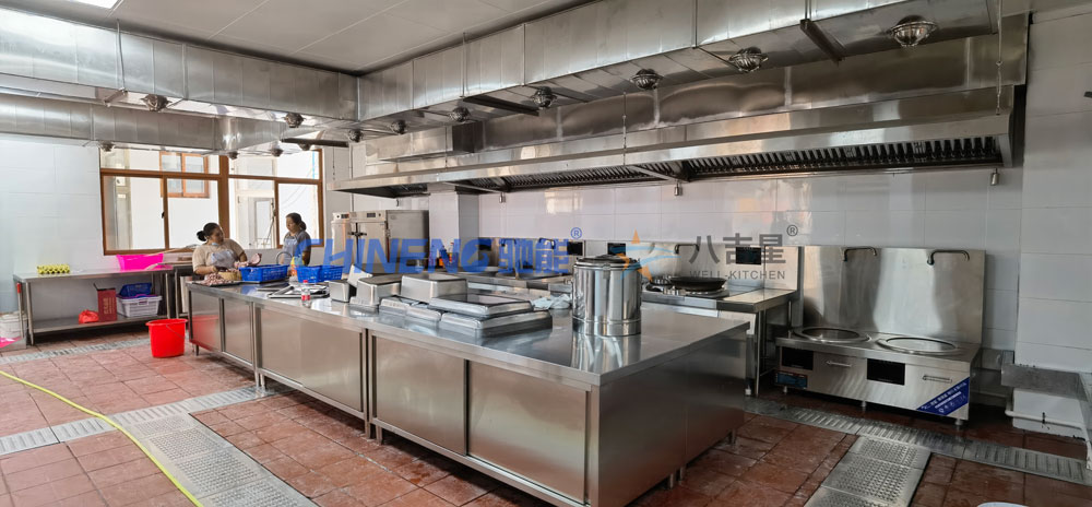 200-300人標準版智能食堂廚房工程3d效果圖