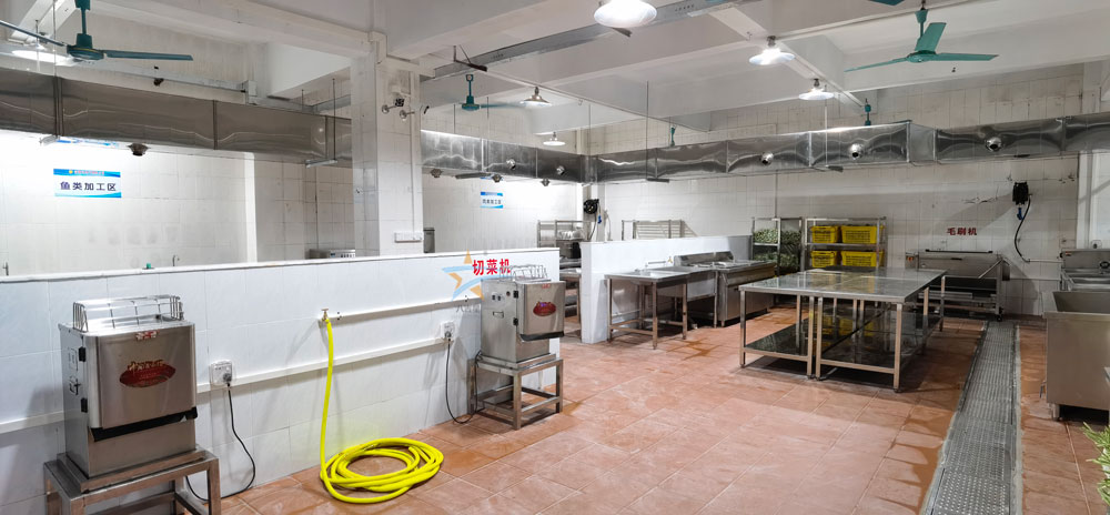 虎門捷勝小學食堂廚房蔬菜粗加工區