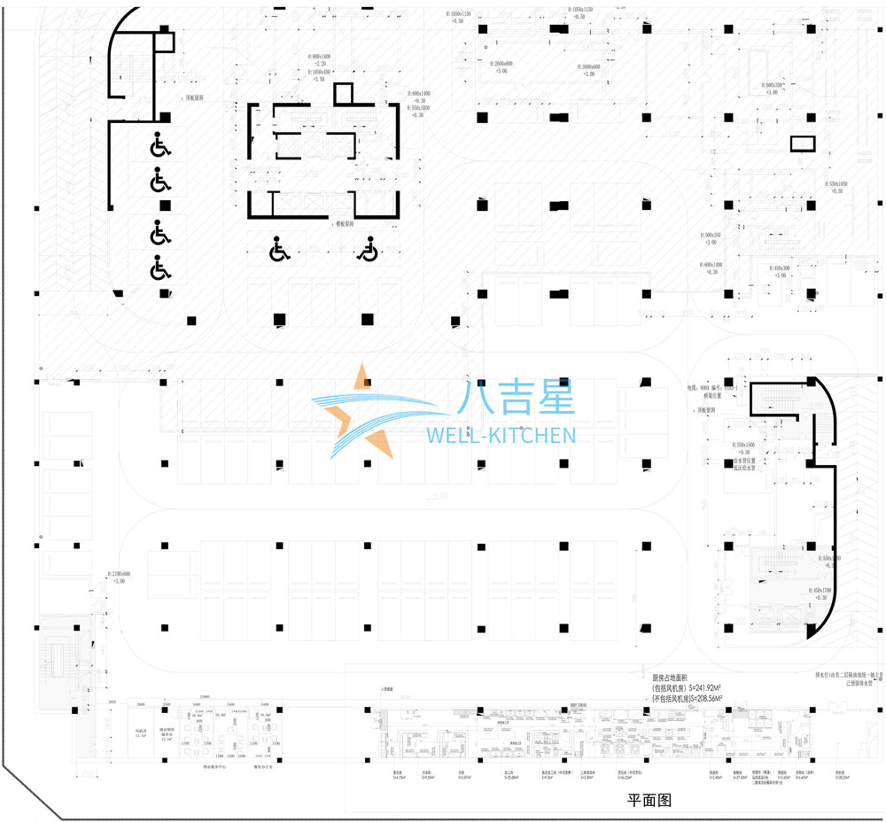 深圳開(kāi)立生物醫(yī)療員工食堂廚房工程負(fù)一樓平面設(shè)計(jì)圖