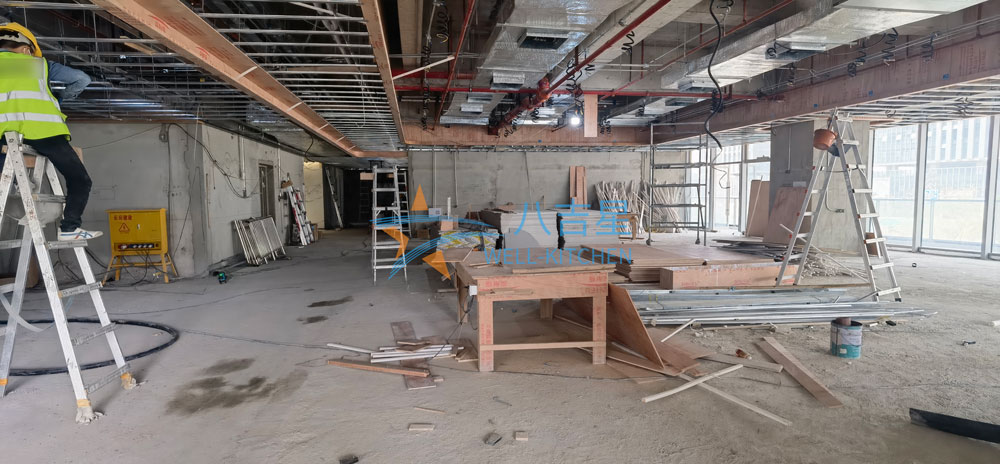 貝特瑞2樓員工食堂施工現場