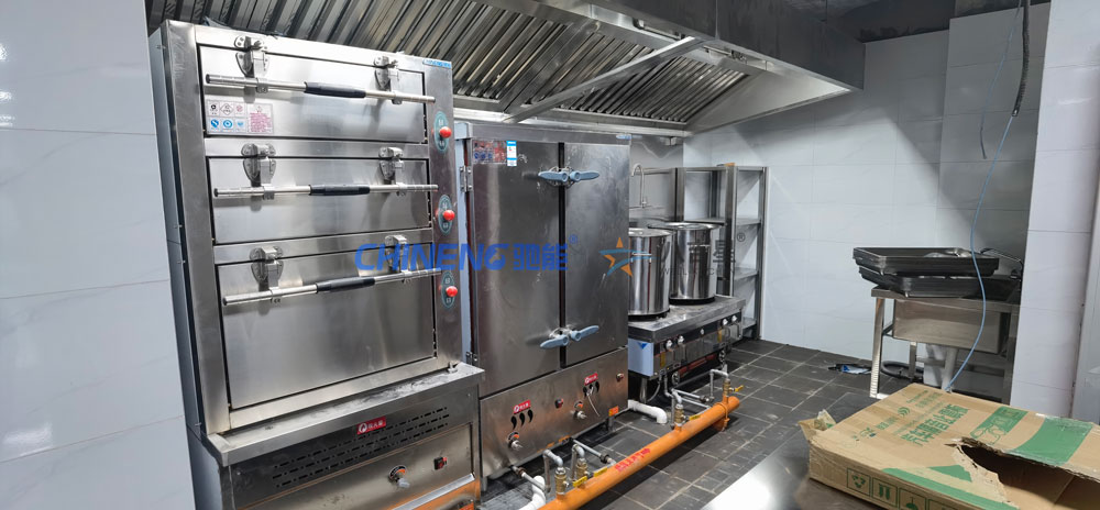 深圳光明貝特瑞2樓員工食堂廚房烹飪區蒸制功能區